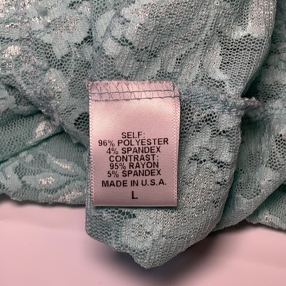 Large Aqua All Over Lace T Shirt Bobeau Shirt - Picture 9 of 13